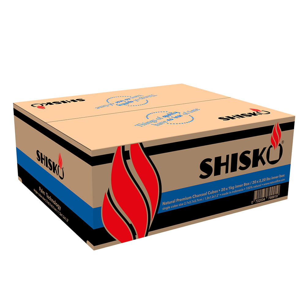 Shisko-20kg-27mm-1-1 Shisko Naturkohle - 27er Cubes - 20 Kilogramm
