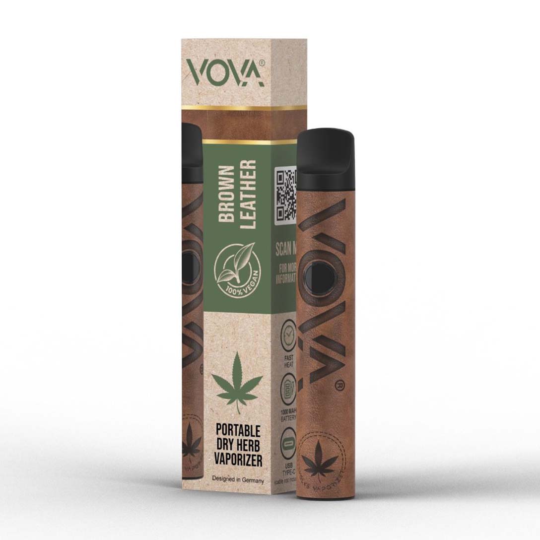 VOVA Cannabis Vaporizer - Brown Leather