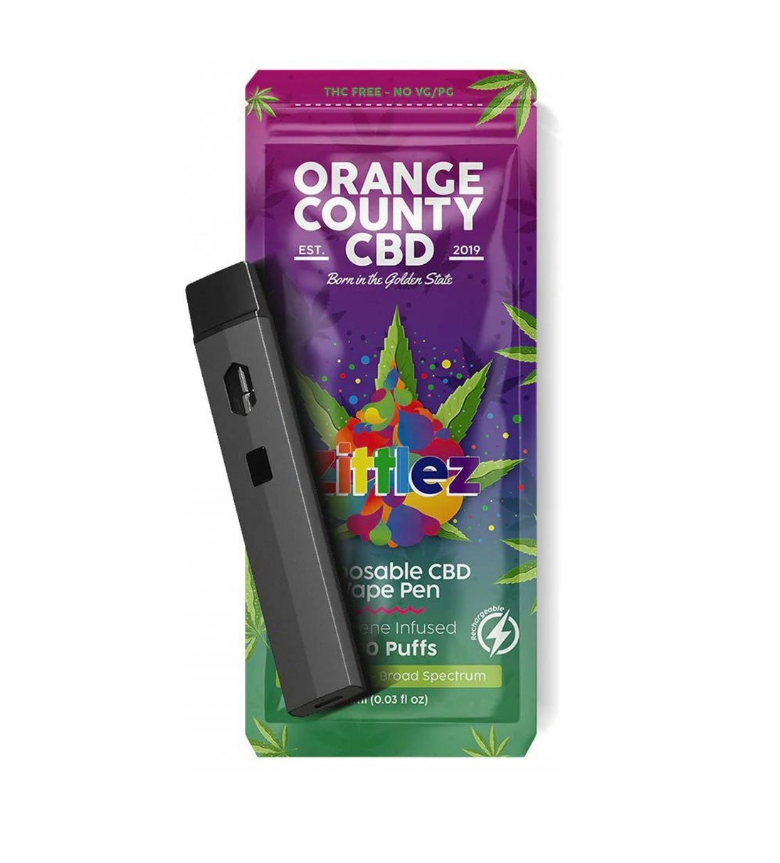 Orange County CBD Vape Einweg E-Zigarette 600mg - Zittlez - 1ml