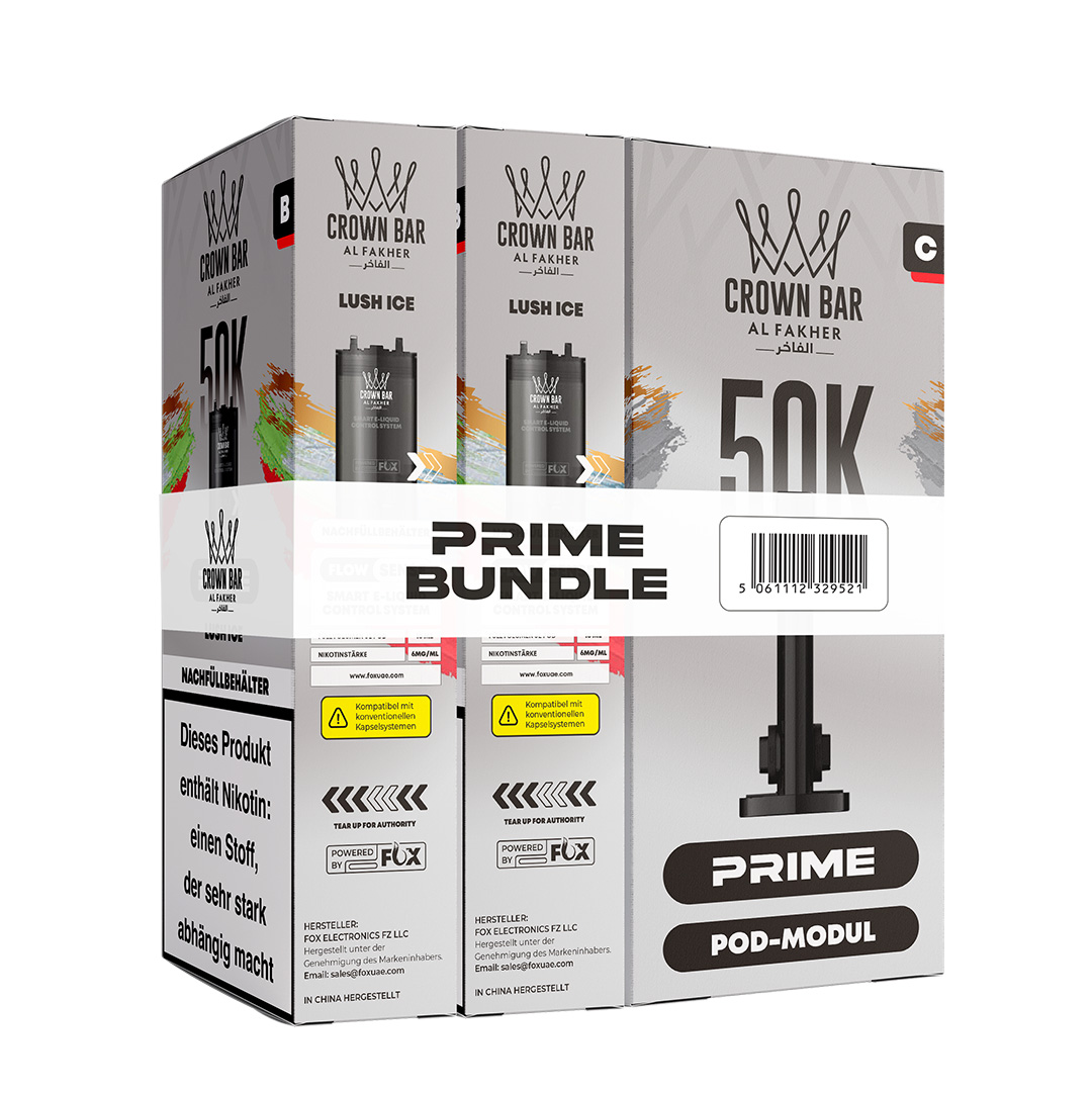Al Fakher Crown Bar 50k Hypermax Prime Pod Bundle Lush Ice