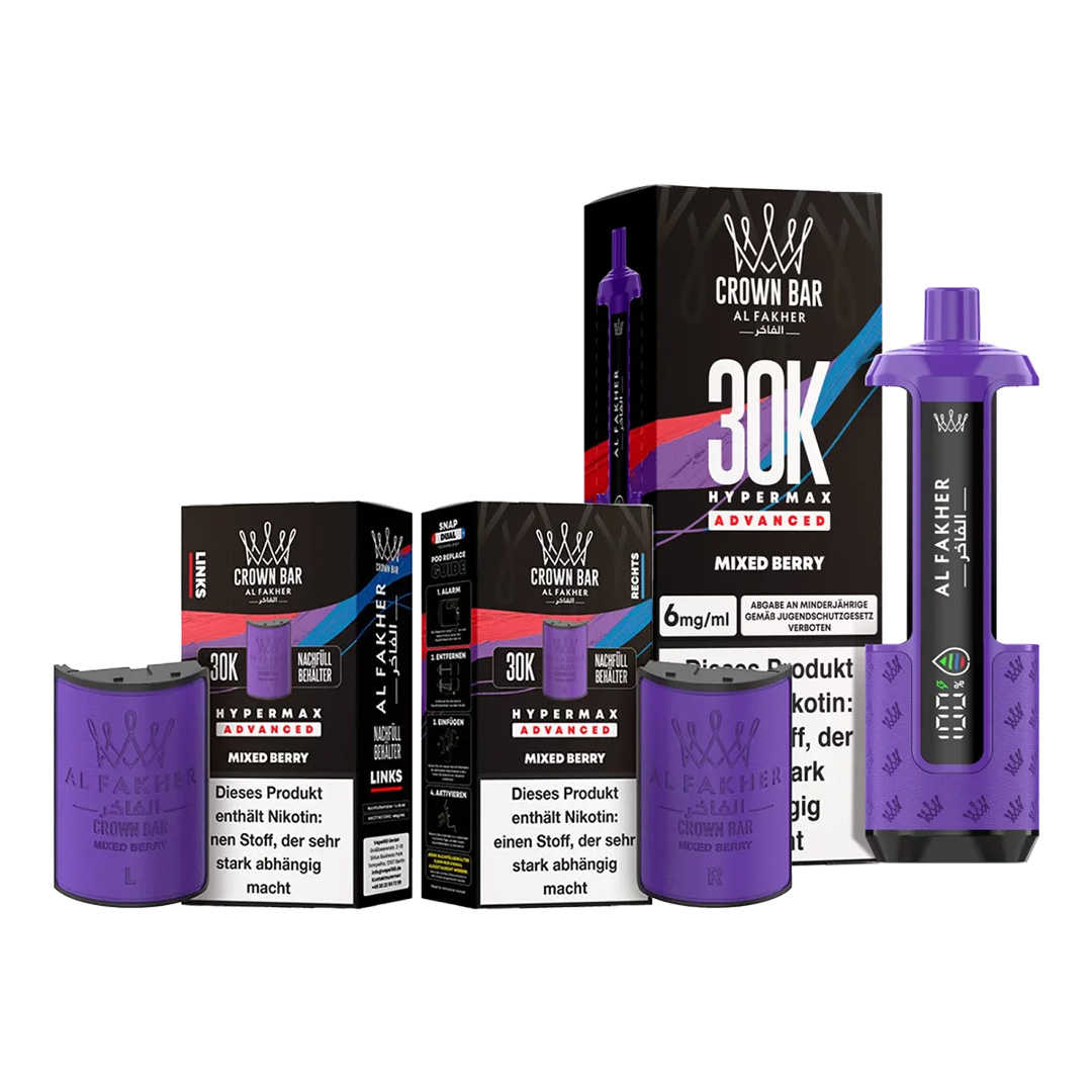Al Fakher Crown Bar 30K Hypermax Advanced Mixed Berry Al Fakher Crown Bar 30K Hypermax Advanced Mixed Berry