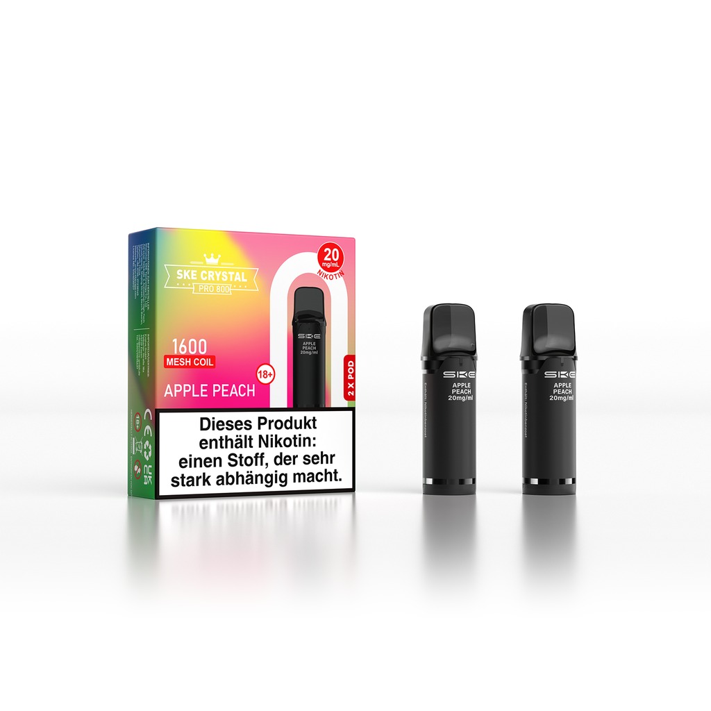 SKE Crystal Pro 800 Pod - Apple Peach 2% Nikotin (2er Pack)