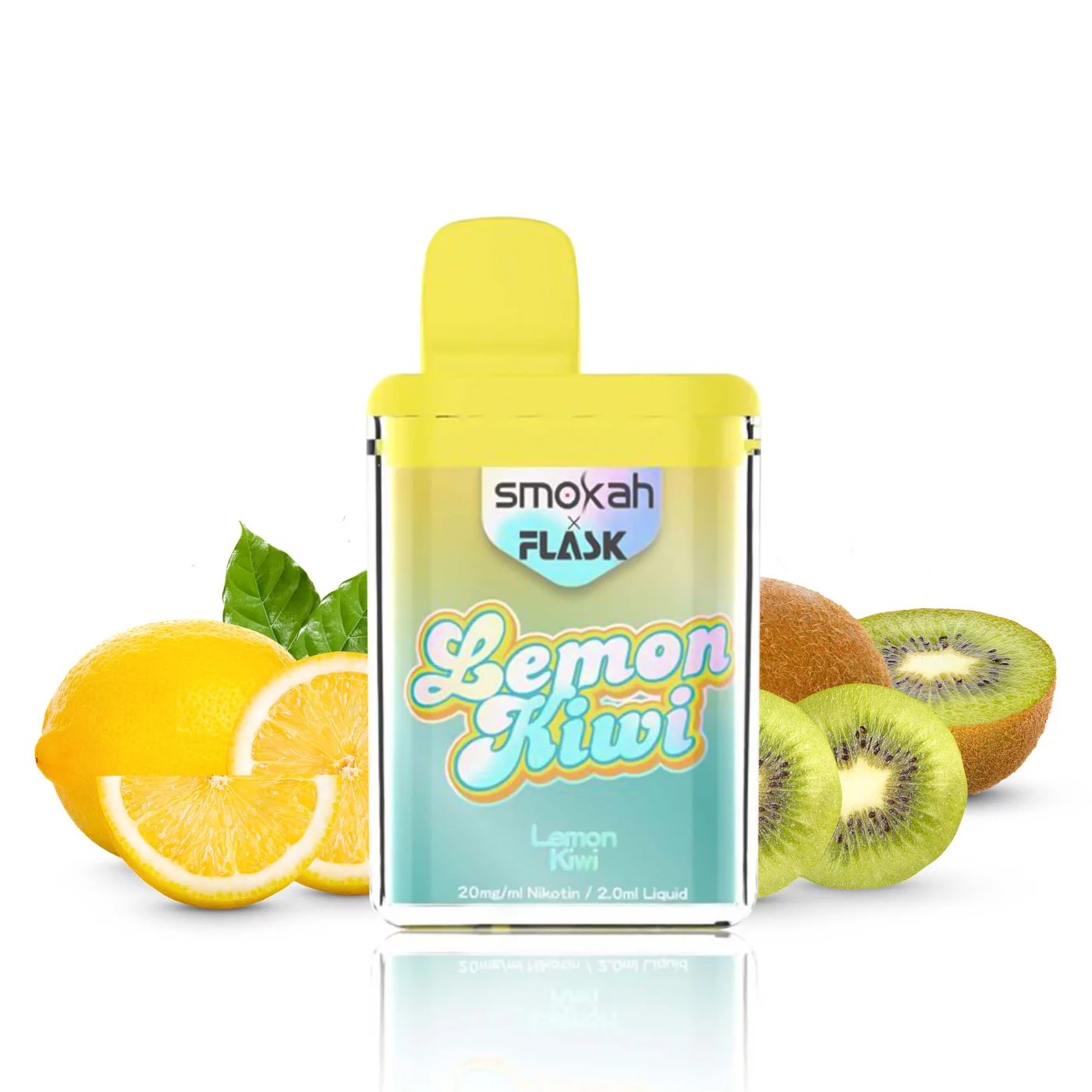 Smokah x Flask Pocket - Einweg E-Shisha - Lemon Kiwi 2% Nikotin