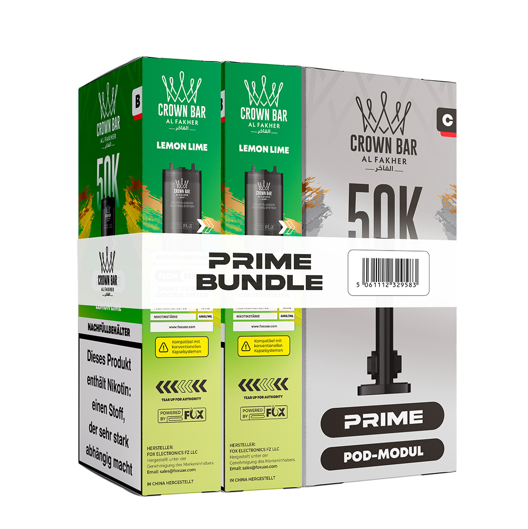 Al Fakher Crown Bar 50k Hypermax Prime Pod Bundle Lemon Lime