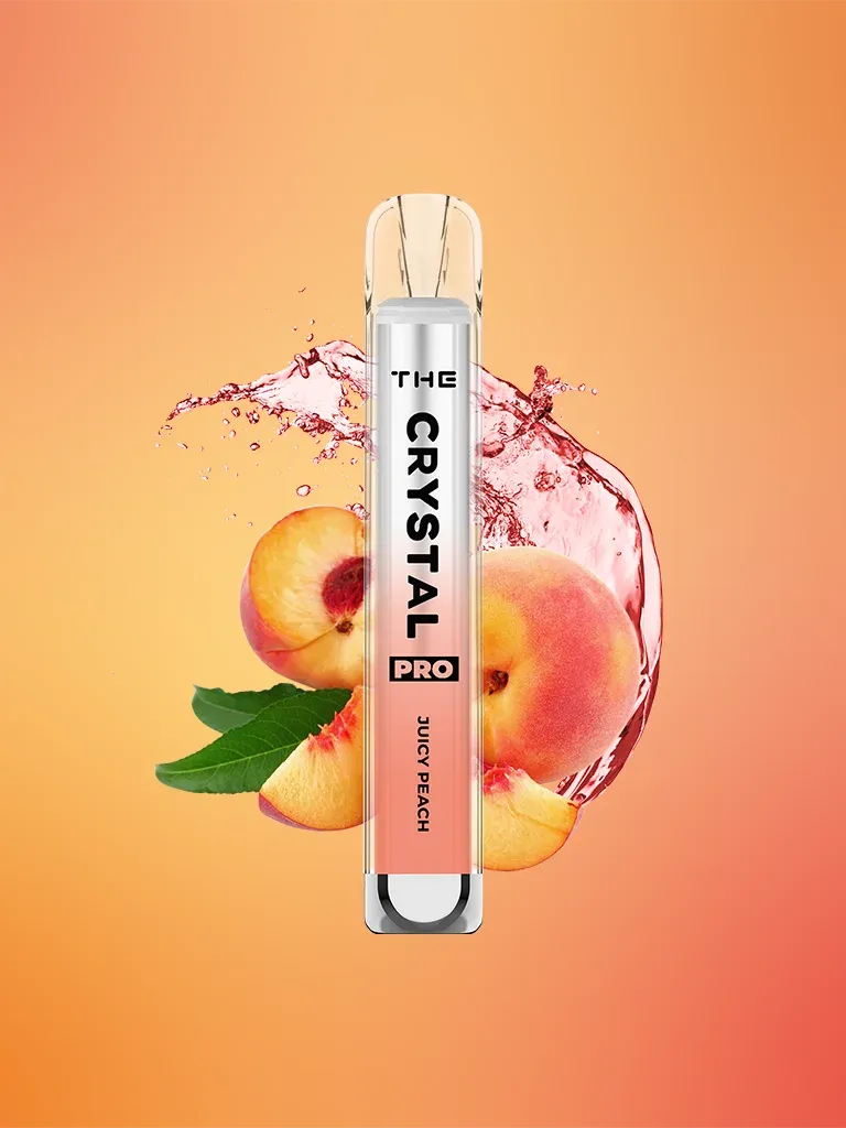 The Crystal Pro - Vape Einweg E-Zigarette Juicy Peach 2% Nikotin 600 Züge