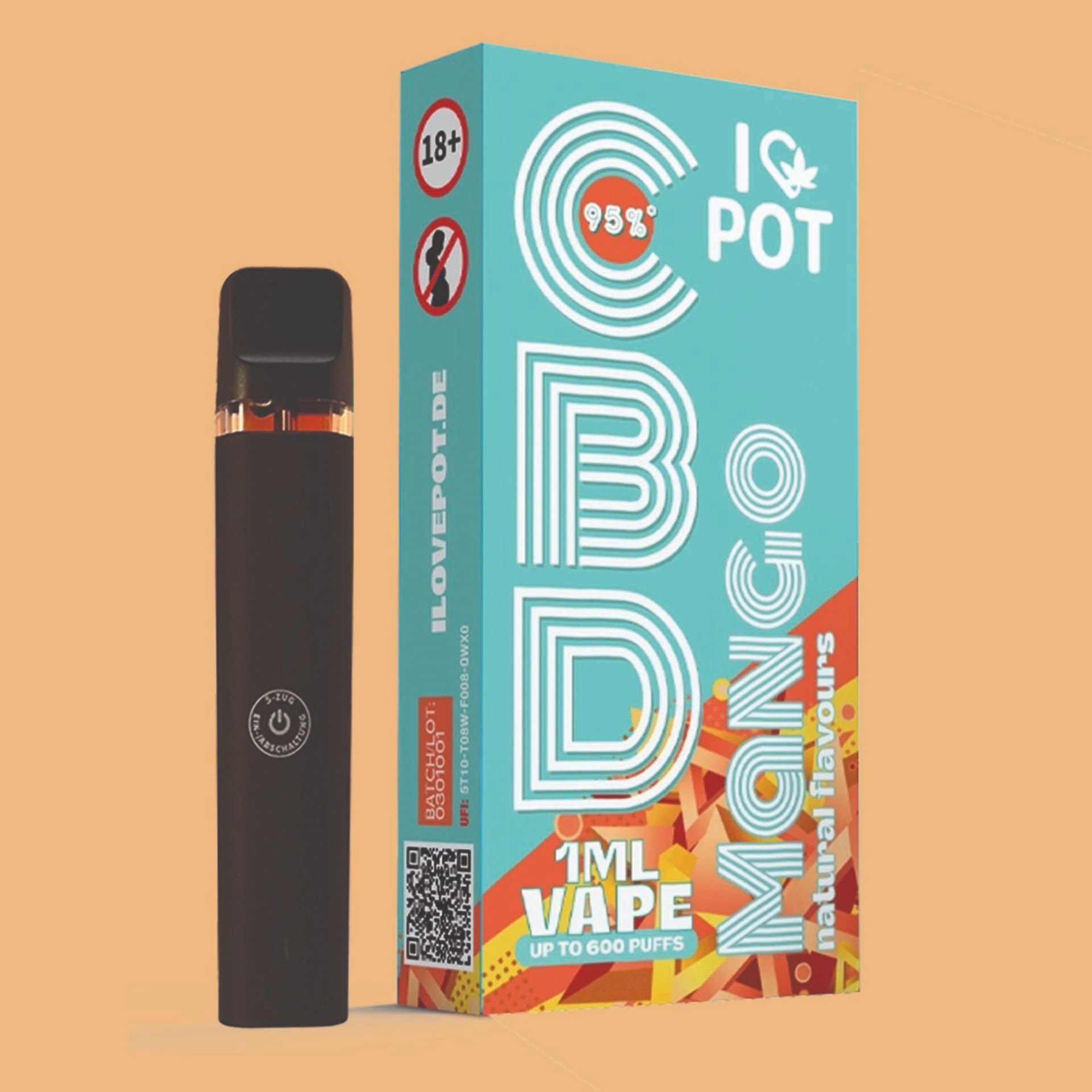 I Love Pot CBD Vape - Mango 1ml CBD
