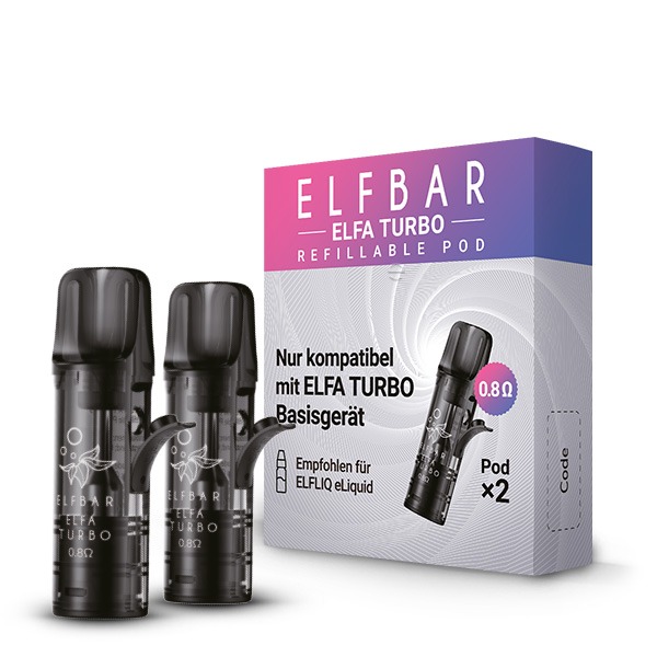 Elfbar Elfa TURBO - Leerpod 2ml zum Selbstbefüllen 0.8 Ohm (2 Pods)