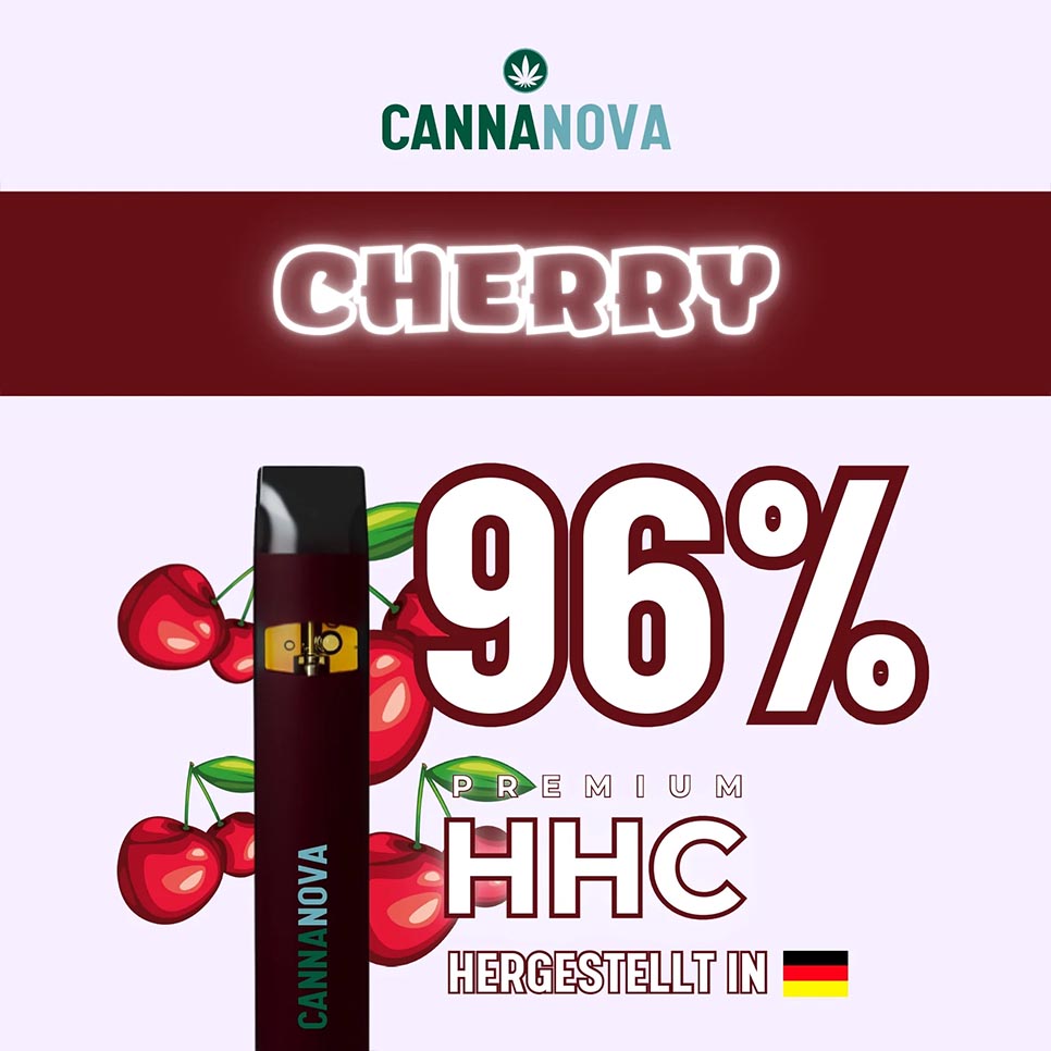 Cannanova HHC Vape Einweg E-Zigarette - Cherry 1ml 96%