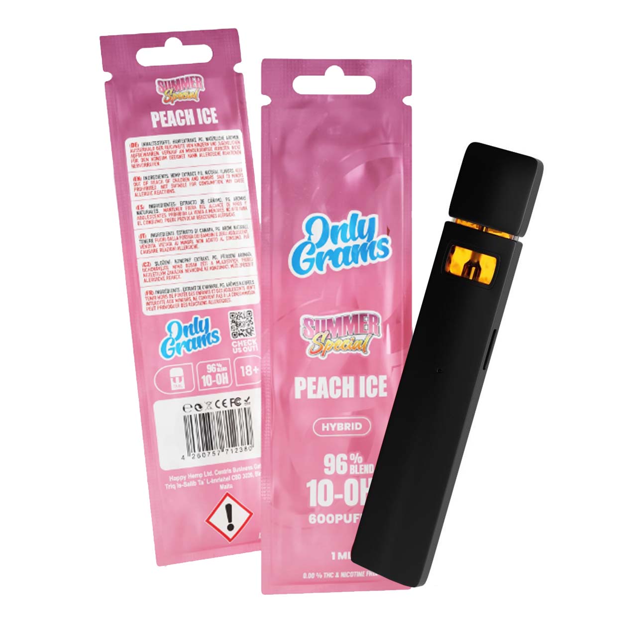 Only Grams 10-OH-Blend Vape - Peach Ice 1ml