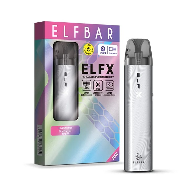 Elfbar ElfX Refillable Pod Kit Silver Elfbar ElfX Refillable Pod Kit Silver