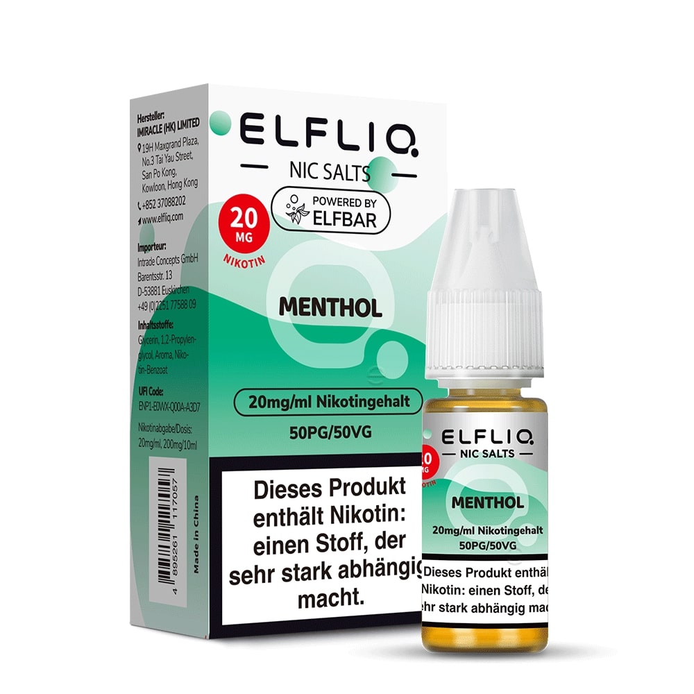 Elfliq Liquid Menthol 20mg 10ml Elfliq Liquid Menthol 20mg 10ml