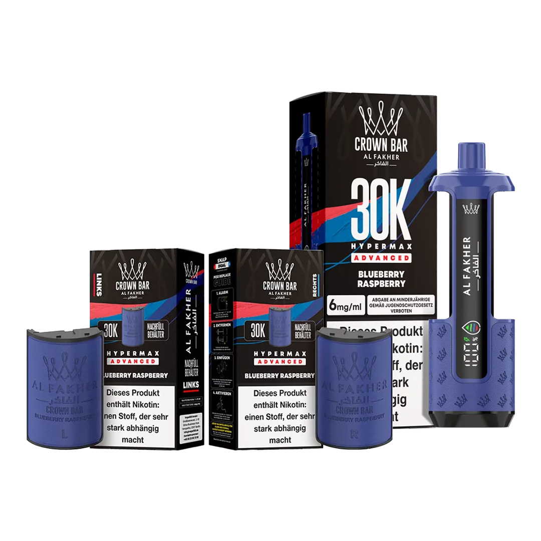 Al Fakher Crown Bar 30K Hypermax Advanced Blueberry Raspberry