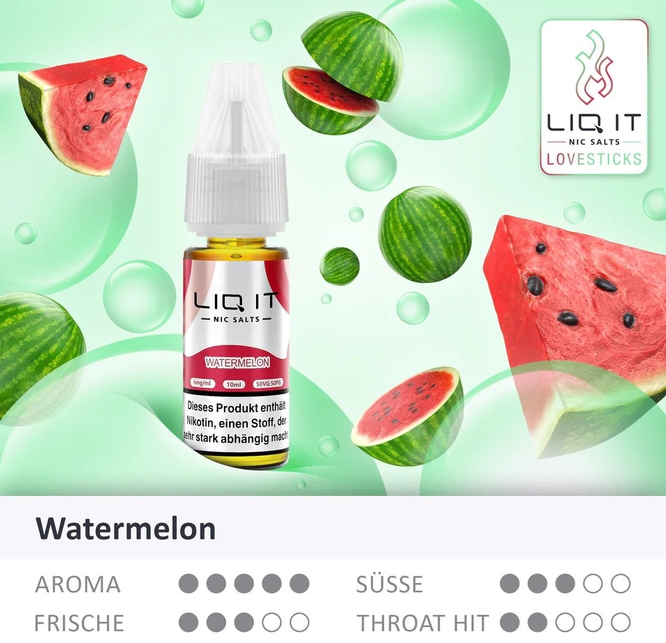 Lovesticks Liq It Liquid Watermelon 10ml Eigenschaften Lovesticks Liq It Liquid Watermelon 10ml Eigenschaften