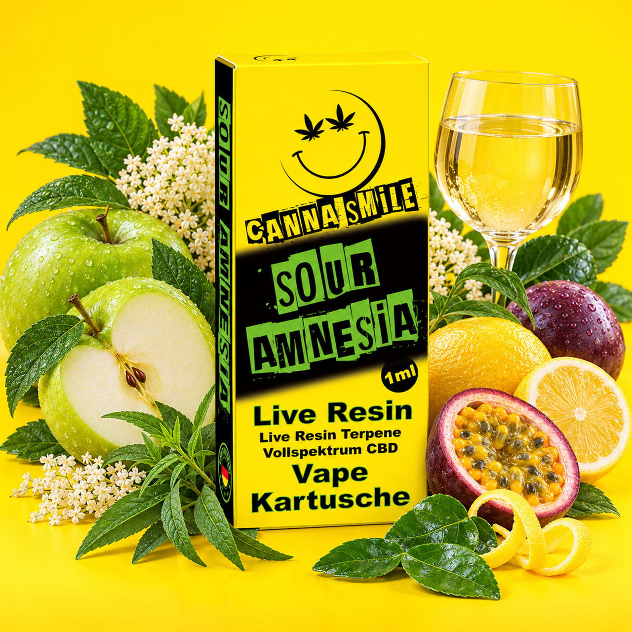 Canna Smile Live Resin CBD Kartusche Sour Amnesia 1ml Canna Smile Live Resin CBD Kartusche Sour Amnesia 1ml