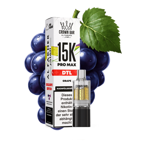 Al Fakher Crown Bar 15k Pro Max DTL Pod Grape 10ml Al Fakher Crown Bar 15k Pro Max DTL Pod Grape 10ml