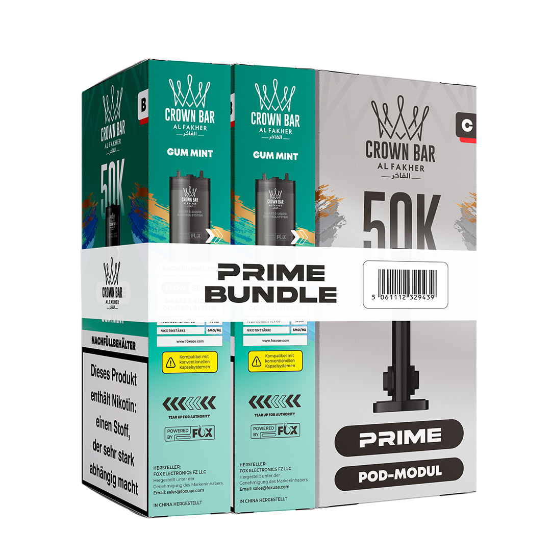 Al Fakher Crown Bar 50k Hypermax Prime Pod Bundle Gum Mint