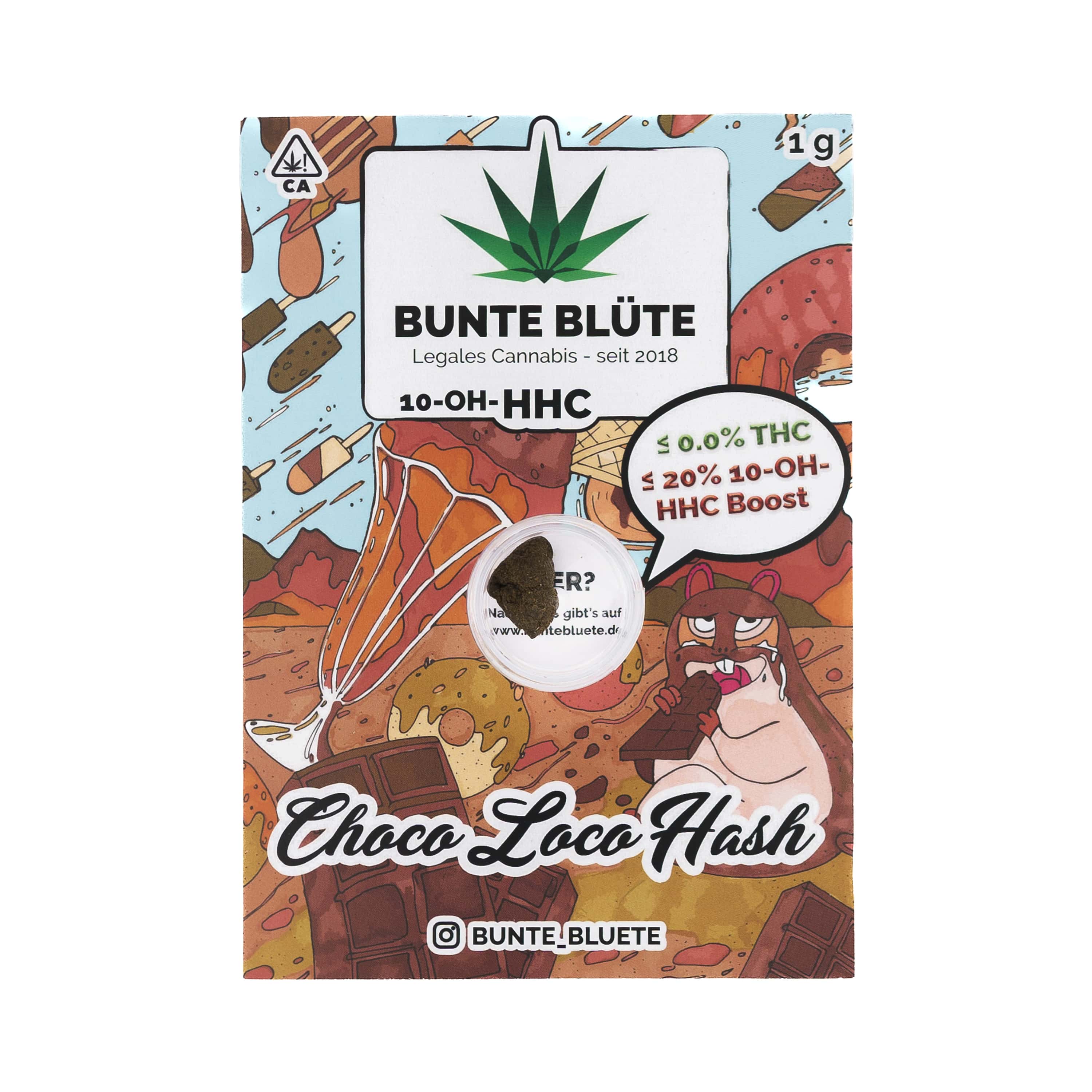 Bunte Blüte 10-OH-HHC Blüte - Choco Loco Hash 20% 1g