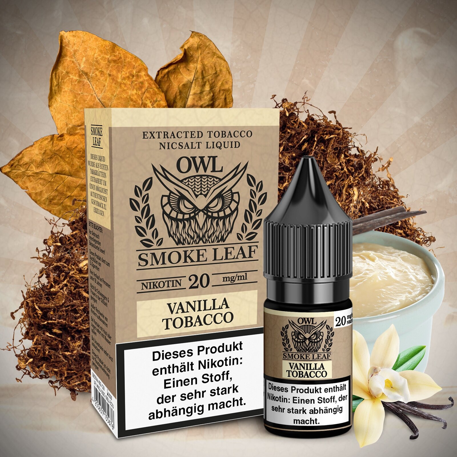 Owl Smoke Leaf Liquid Vanilla Tobacco 10ml 20mg Owl Smoke Leaf Liquid Vanilla Tobacco 10ml 20mg