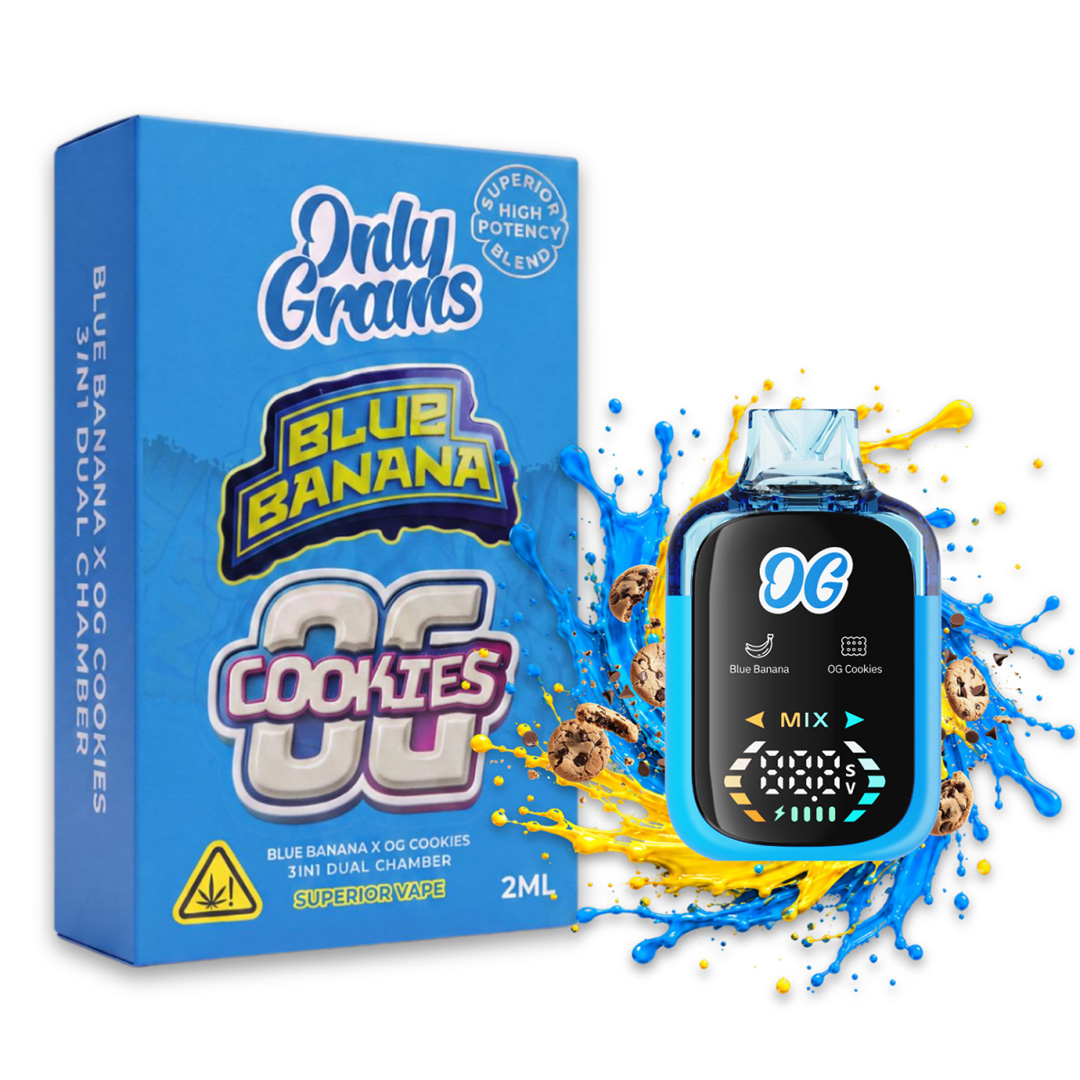 Only Grams Superior Dual Chamber Vape Blue Banana + OG Cookies 2ml