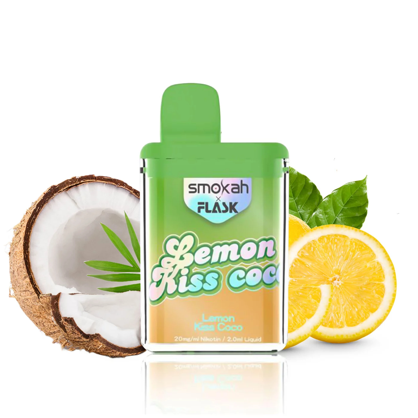 Smokah x Flask Pocket - Einweg E-Shisha - Lemon Kiss Coco 2% Nikotin