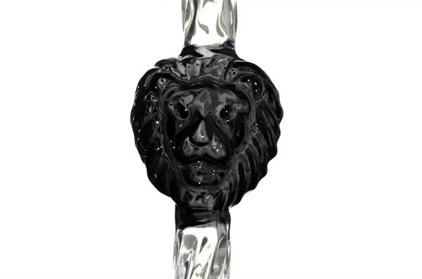 Mata Leon Glasmundstück Twisted Lion Head Schwarz Detail Mata Leon Glasmundstück Twisted Lion Head Schwarz Detail