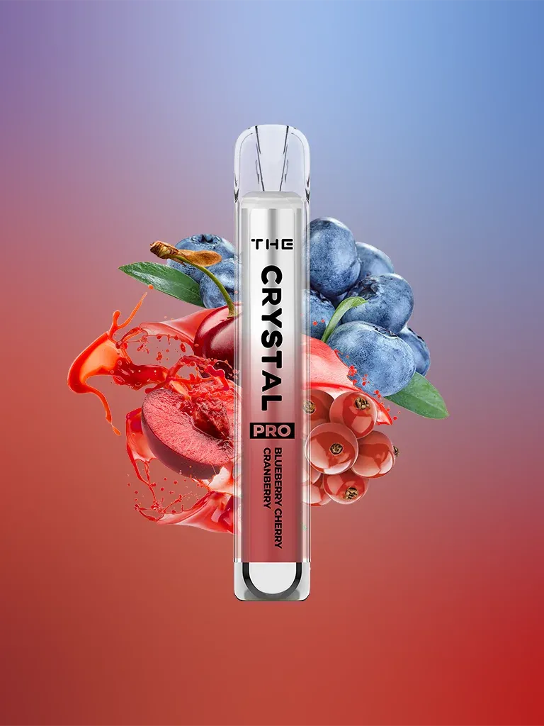 The Crystal Pro - Vape Einweg E-Zigarette Blueberry Cherry Cranberry 2% Nikotin 600 Züge
