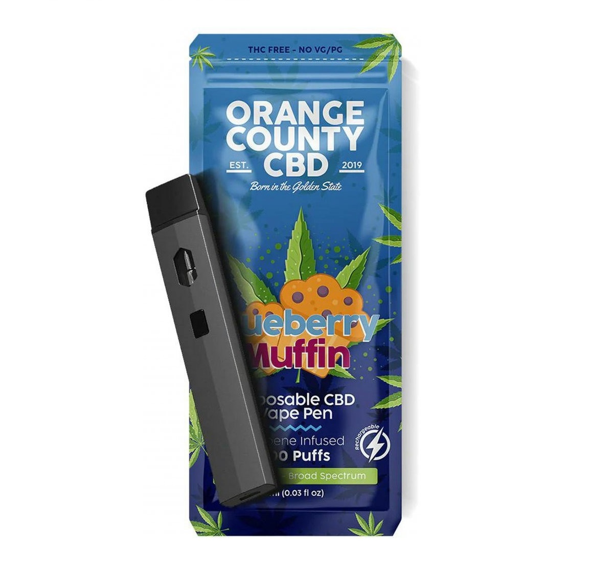 Orange County CBD Vape Einweg E-Zigarette 600mg - Blueberry Muffin - 1ml