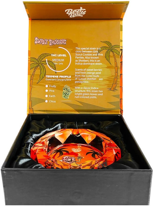 Best Buds Kristallaschenbecher Sunset Sherbet Box Open Best Buds Kristallaschenbecher Sunset Sherbet Box Open