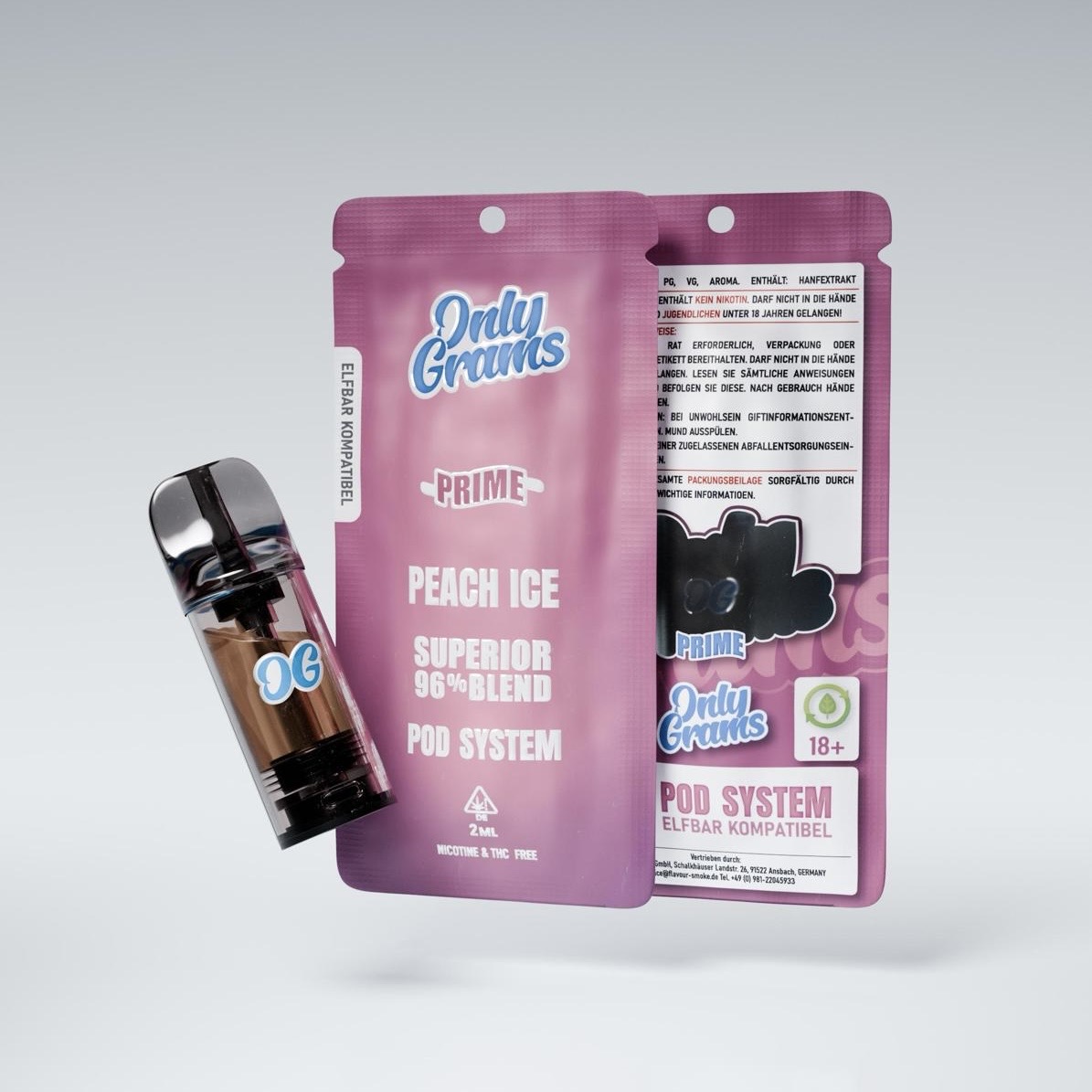 Only Grams - Superior Blend Pod - Peach Ice 2ml