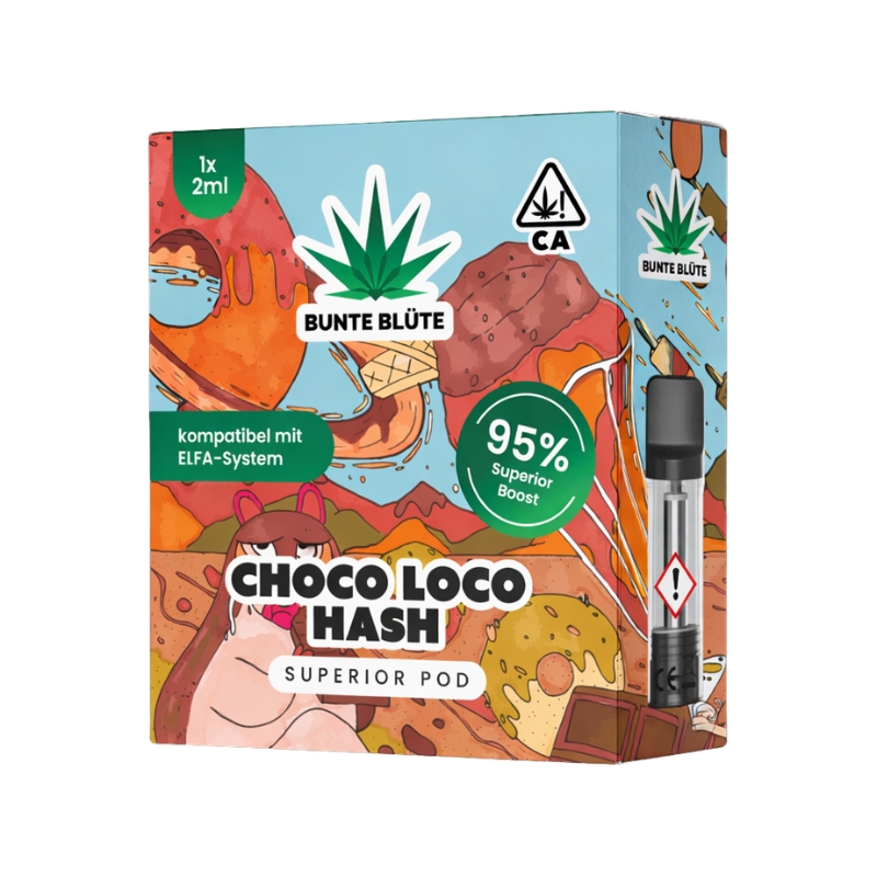 Bunte Blüte 95% Superior Pod Choco Loco Hash 2ml Bunte Blüte 95% Superior Pod Choco Loco Hash 2ml