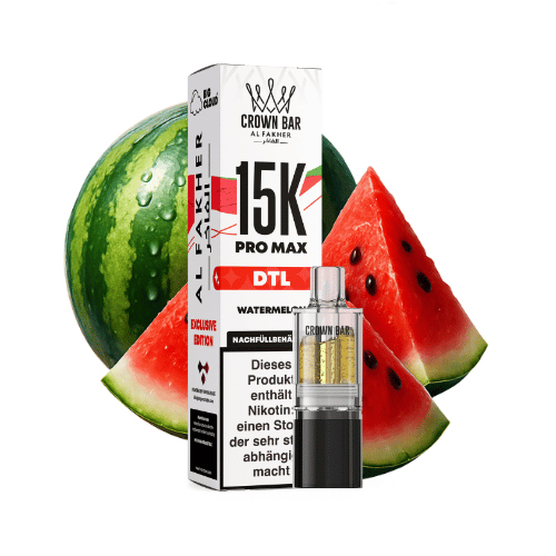 Al Fakher Crown Bar 15k Pro Max DTL Pod Watermelon 10ml Al Fakher Crown Bar 15k Pro Max DTL Pod Watermelon 10ml