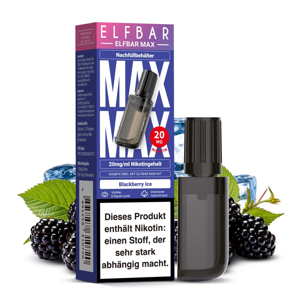 Elfbar MAX Pod Blackberry Ice 20mg Nikotin Elfbar MAX Pod Blackberry Ice 20mg Nikotin