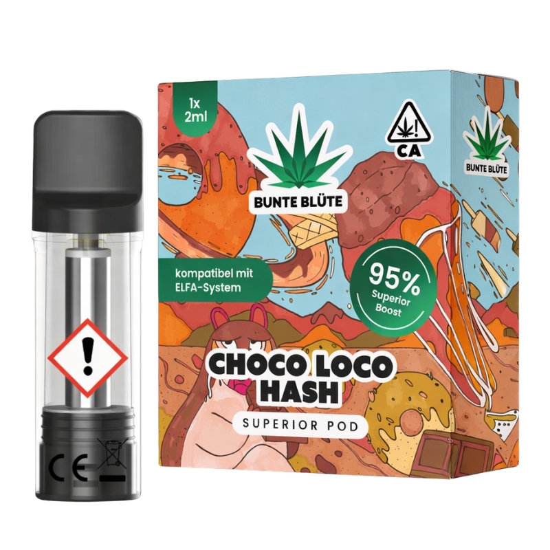 Bunte Blüte 95% Superior Pod Choco Loco Hash 2ml Bunte Blüte 95% Superior Pod Choco Loco Hash 2ml
