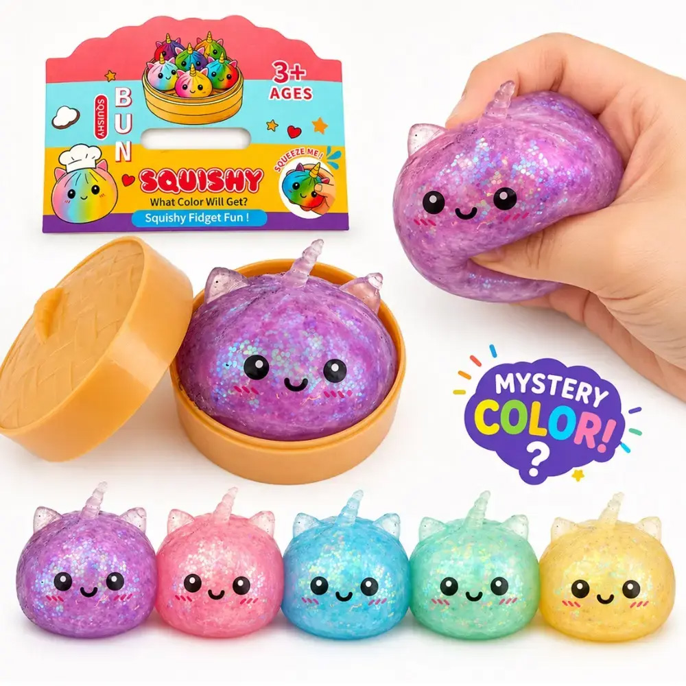 Squishy Spielzeug - Mystery Dumpling Glitzer Einhorn
