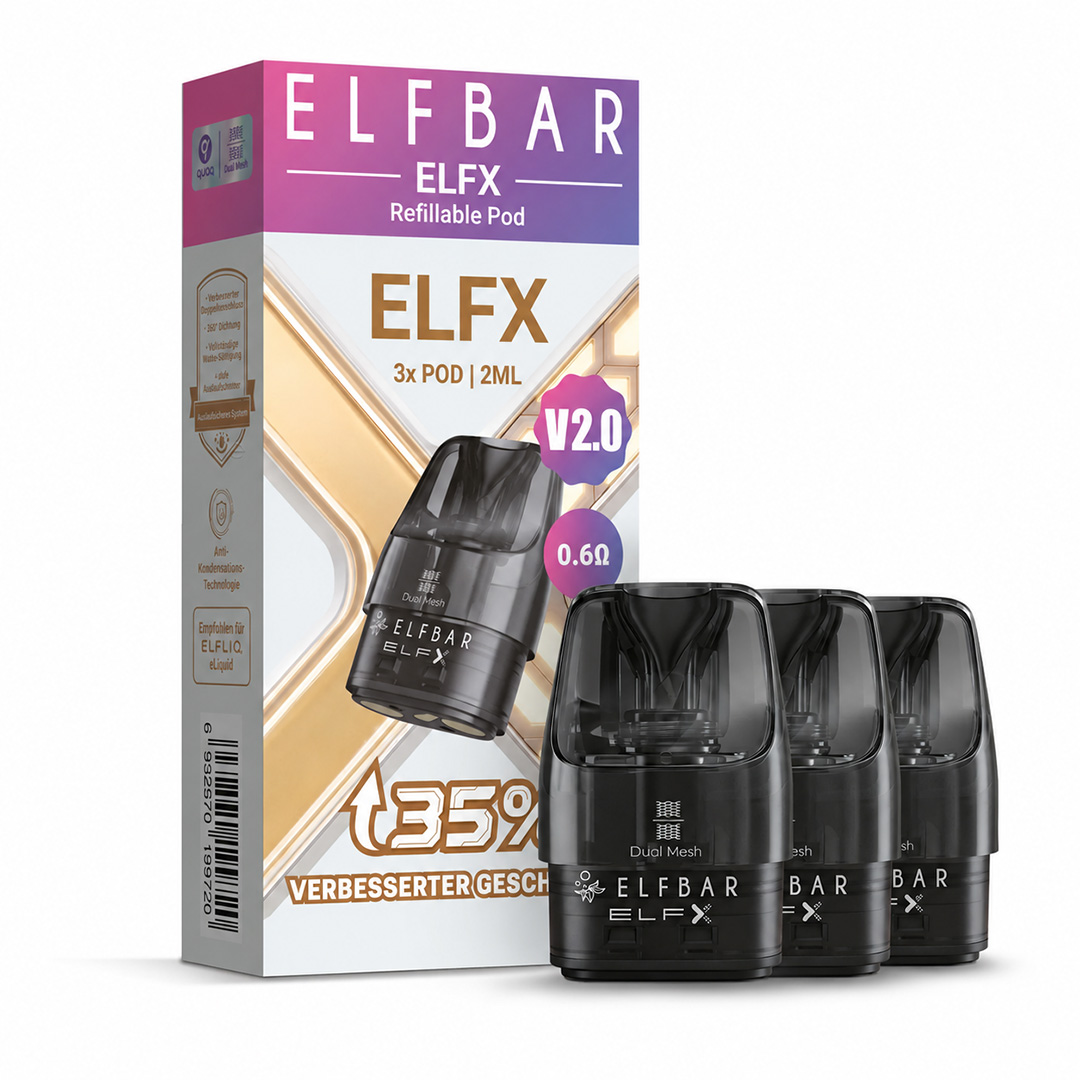 Elfbar - ELFX Pods V2.0 3er Set - 0.6 Ohm Elfbar - ELFX Pods V2.0 3er Set - 0.6 Ohm
