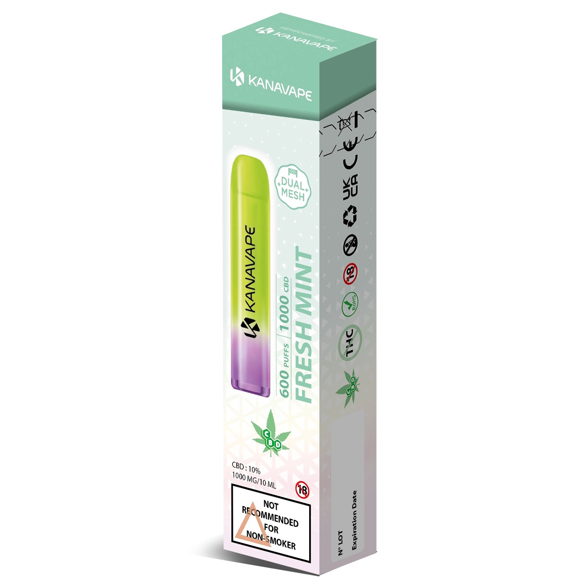 Kanavape CBD Vape Einweg E-Zigarette - Fresh Mint - 2ml