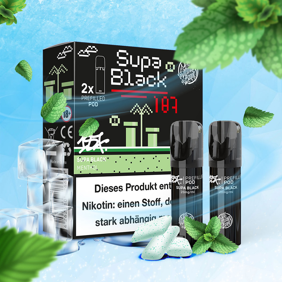 187 Vape Pod Supa Black 2er Pack 187 Vape Pod Supa Black 2er Pack