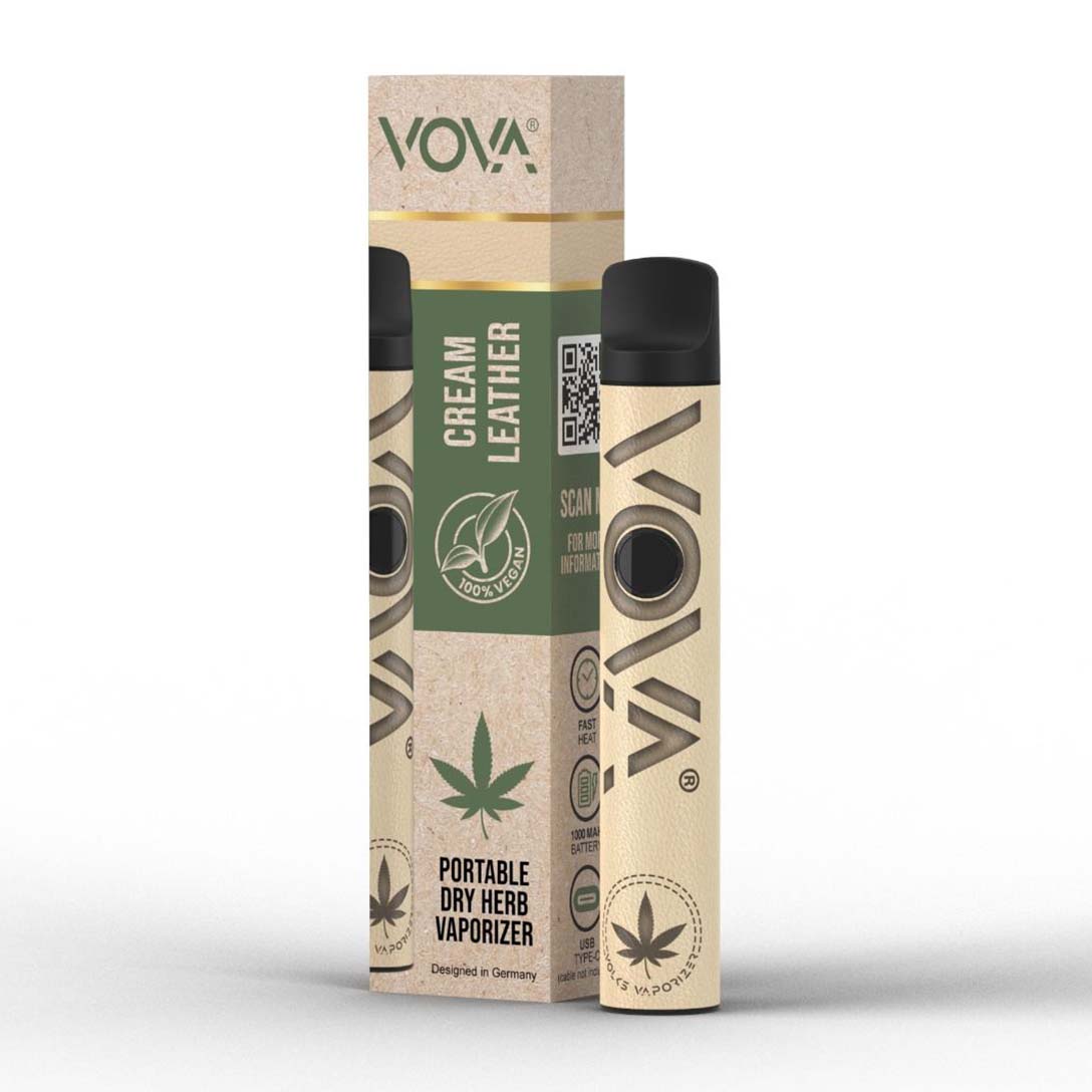 VOVA Cannabis Vaporizer - Cream Leather