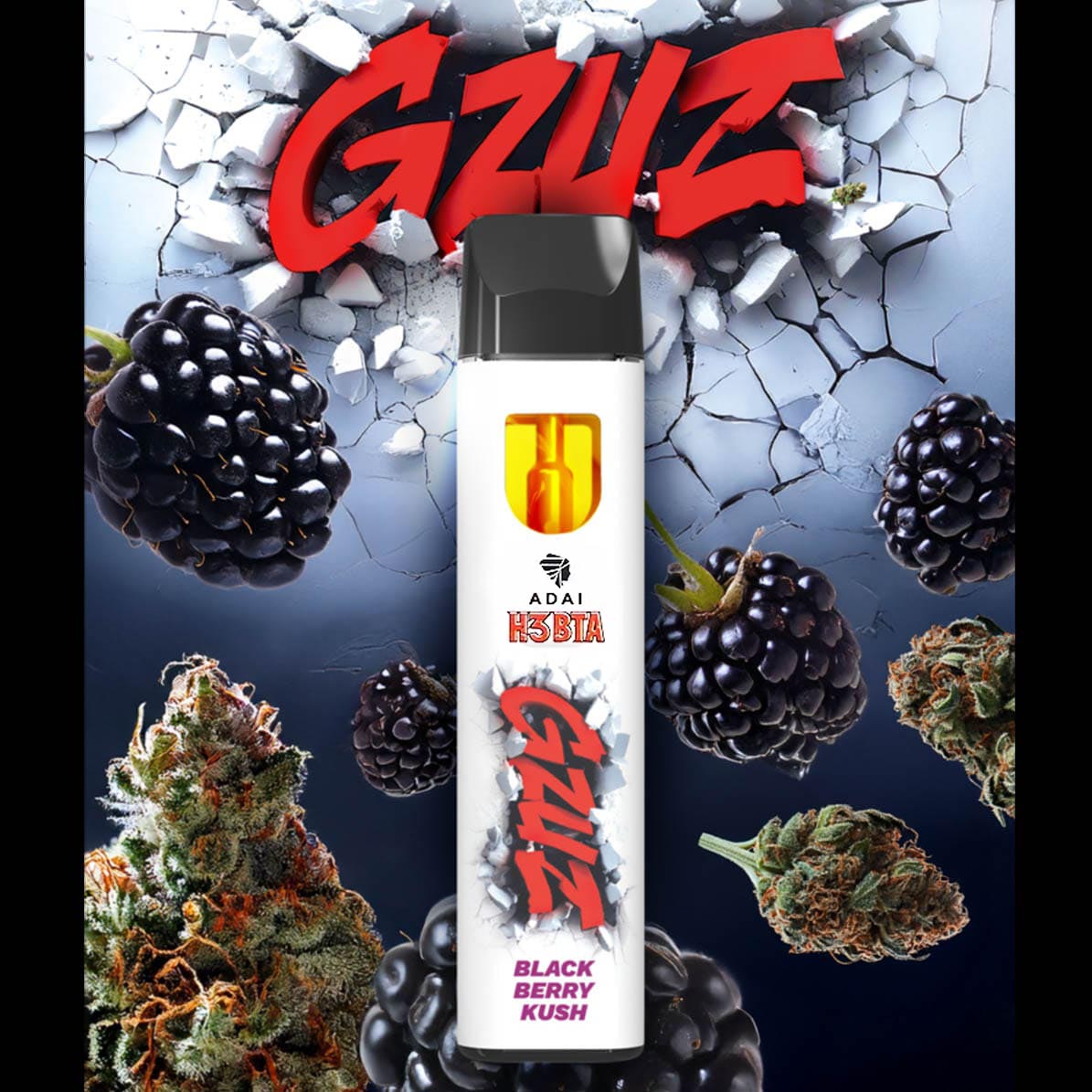 GZUZ H3BTA Vape Blackberry Kush 1ml GZUZ H3BTA Vape Blackberry Kush 1ml