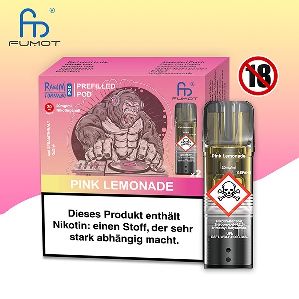 RandM Tornado - POD - Pink Lemonade 2% Nikotin 600 Züge (2 Pods)