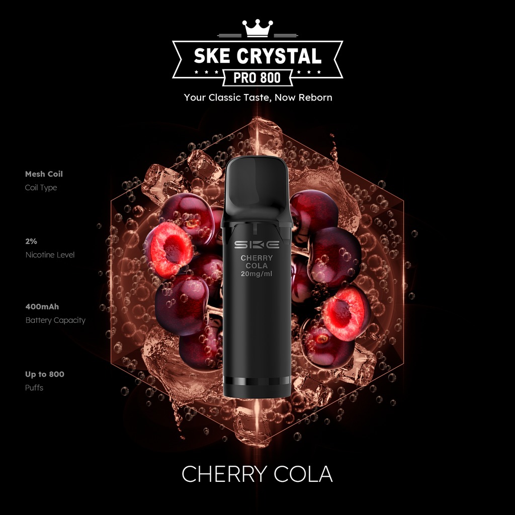 SKE Crystal Pro 800 Pod - Cherry Cola 2% Nikotin (2er Pack)