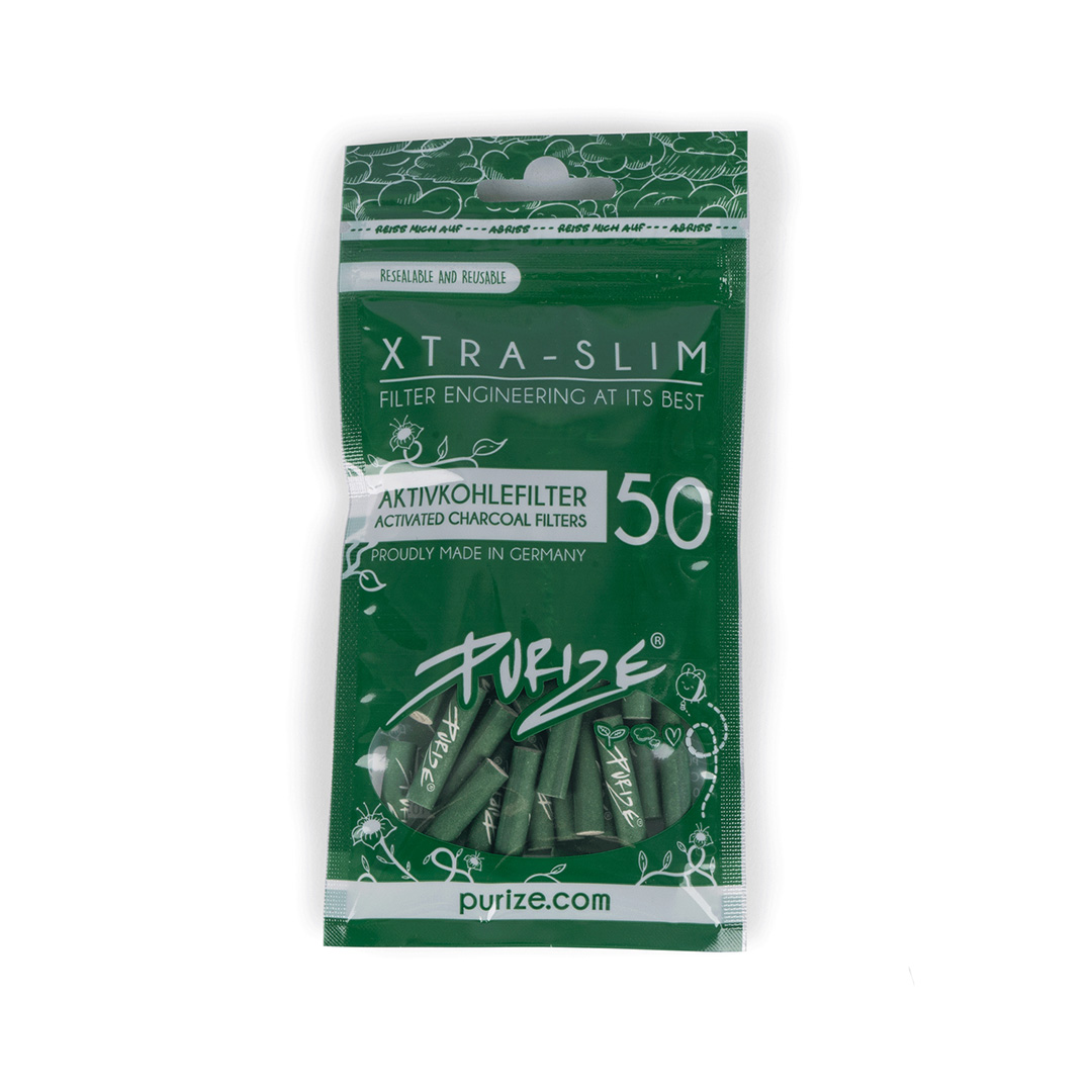 Purize Aktivkohlefilter Xtra Slim Size 6mm 50 Stück Grün