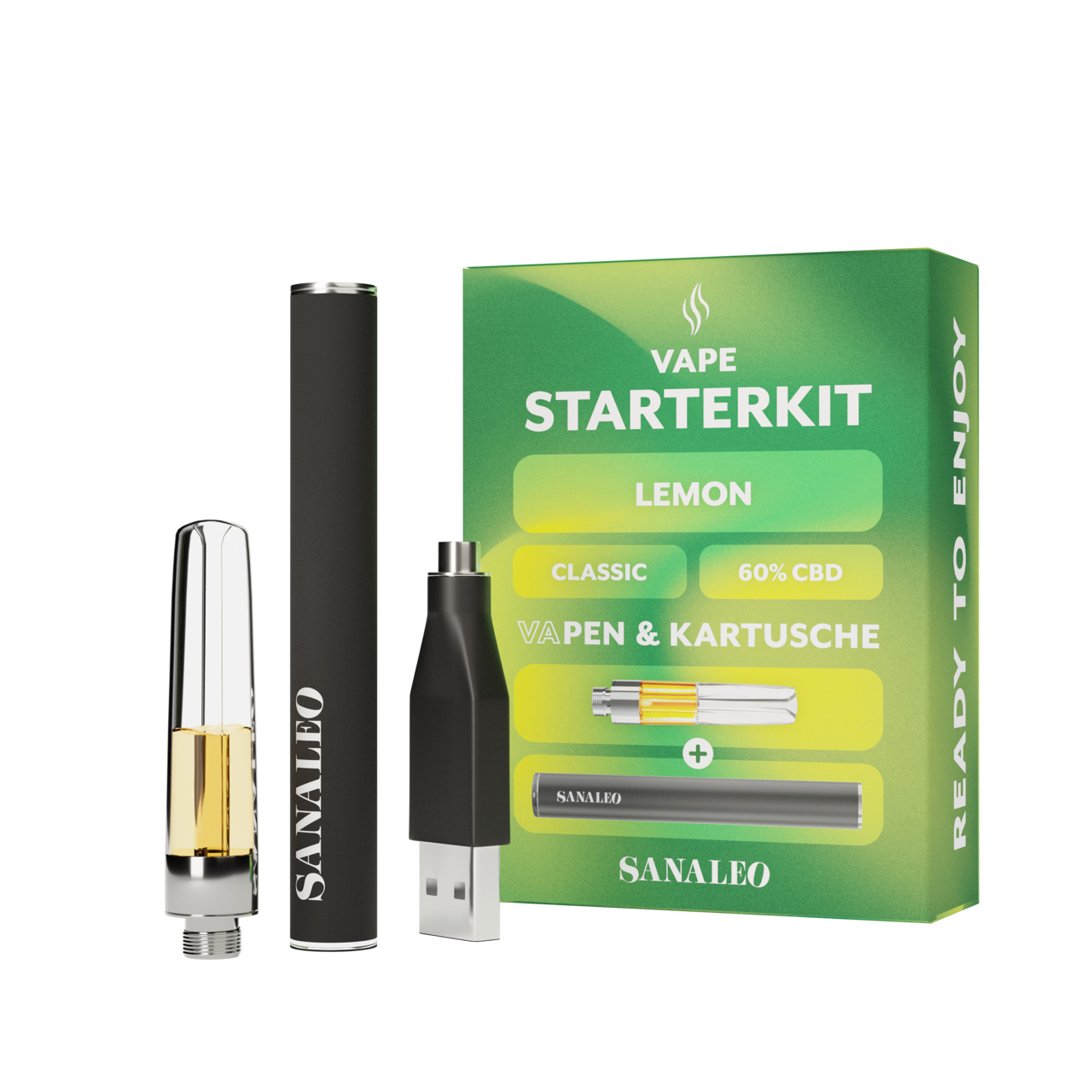 Sanaleo 60% CBD VaPen Starter-Kit - Lemon (Classic) - 0,5ml