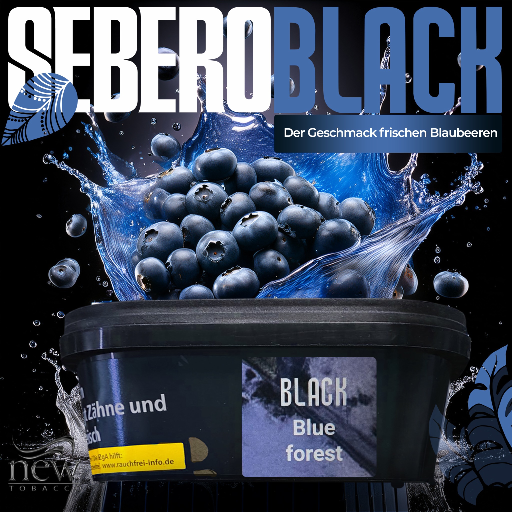 Sebero Black Shisha Tabak - Blue Forest 200g