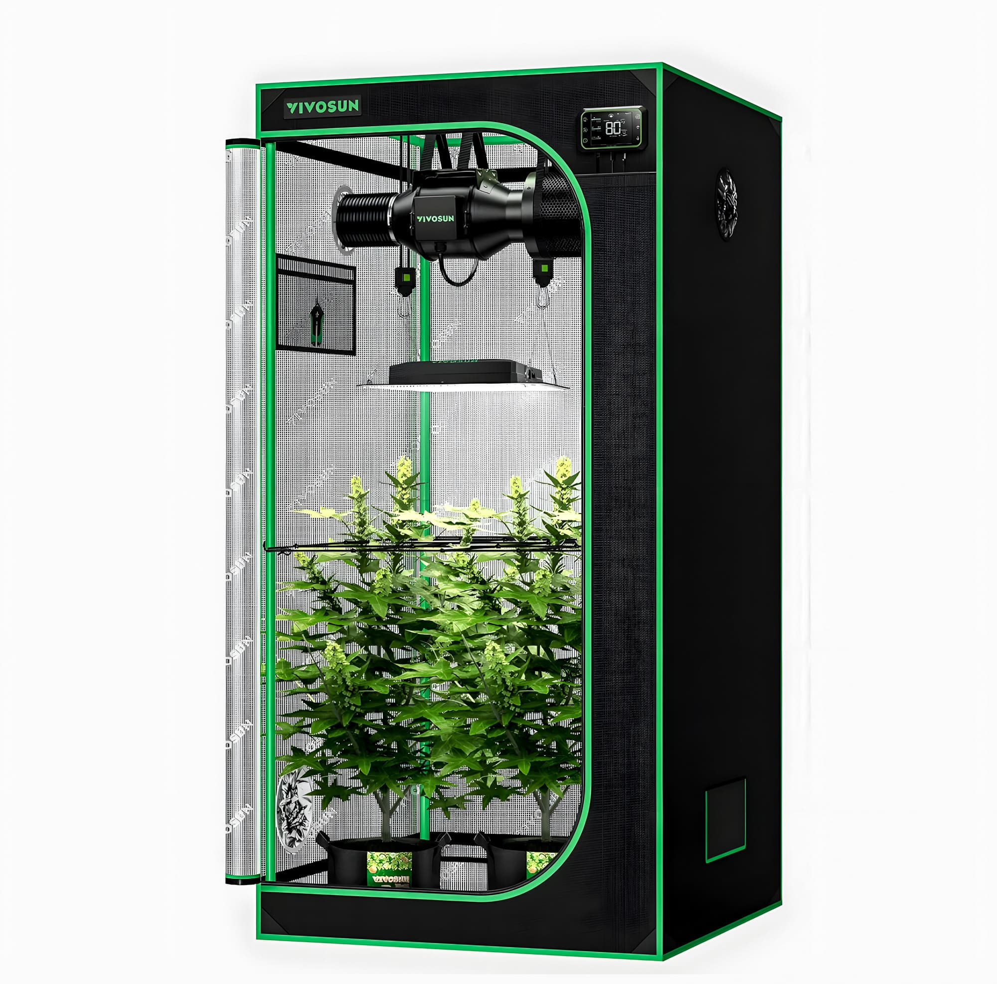 Vivosun - Growbox Komplettset 80 x 80 x 160 cm