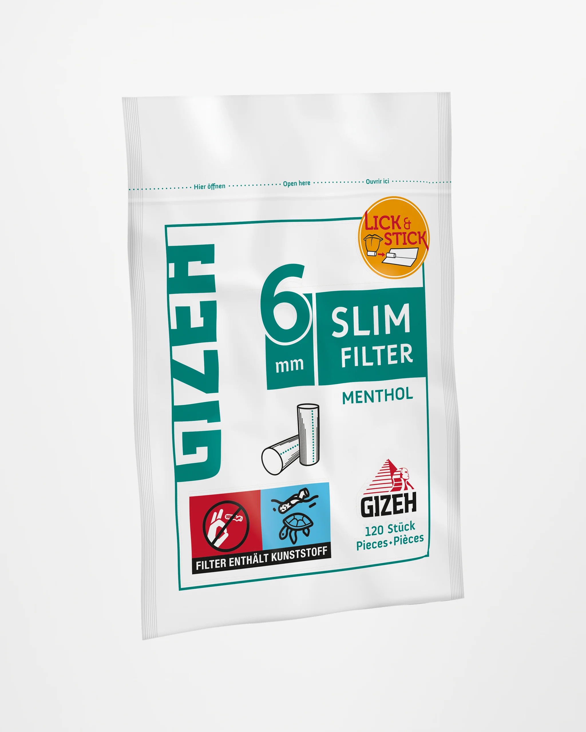 Gizeh Menthol Filter Slim 6mm 120 Stück Gizeh Menthol Filter Slim 6mm 120 Stück
