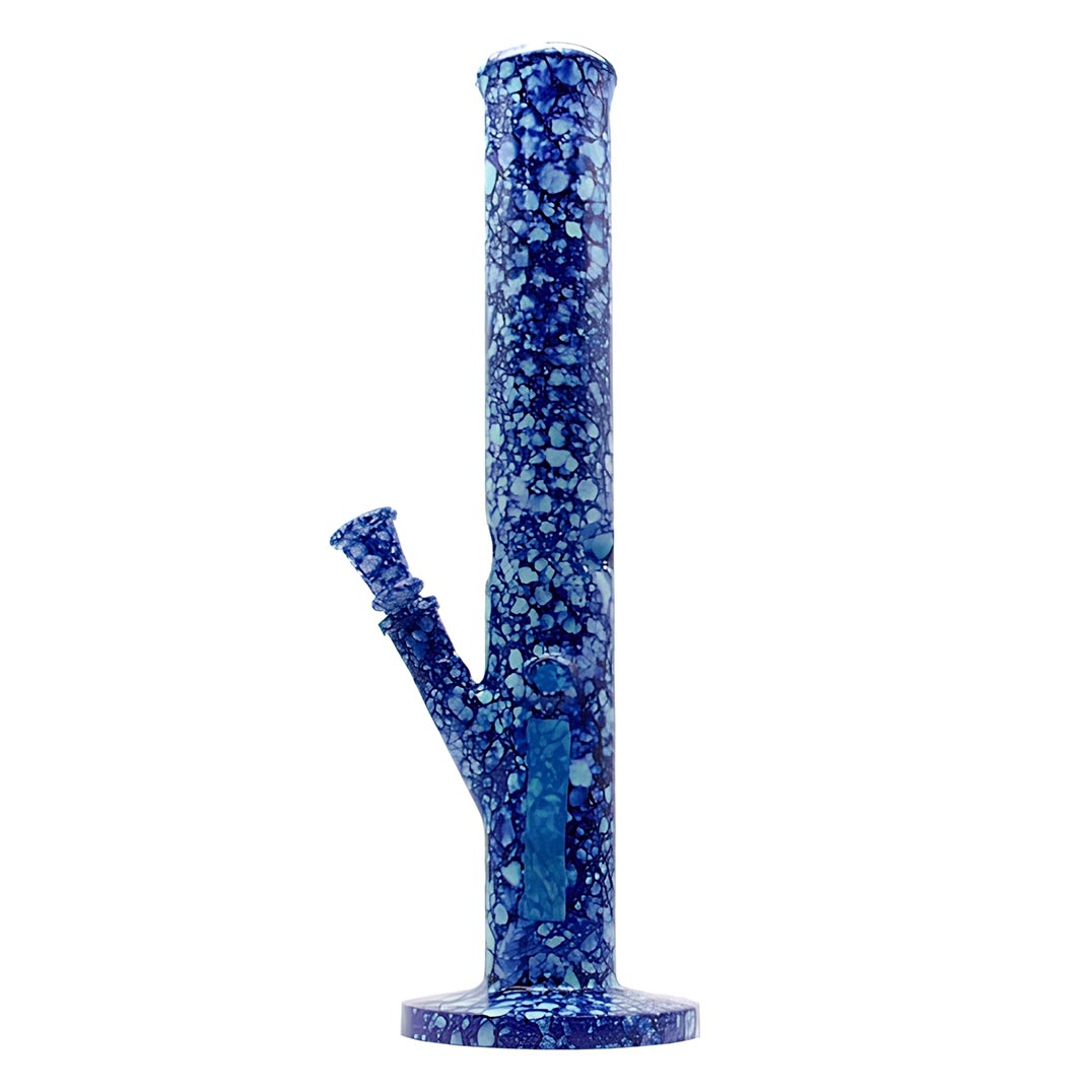 Glasbong gefleckt - 29,5cm Blau Weiß
