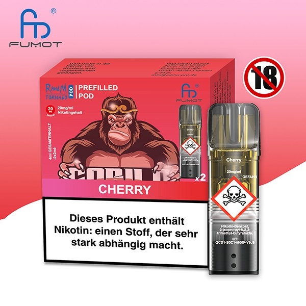 RandM Tornado - POD - Cherry 2% Nikotin 600 Züge (2 Pods)