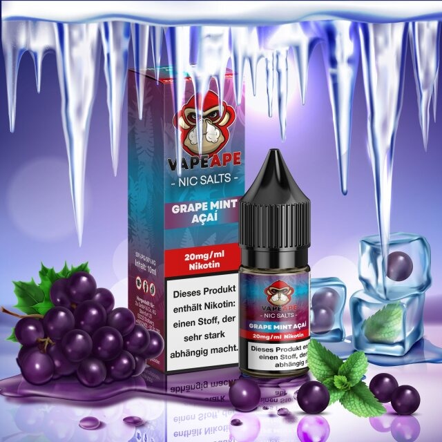 Vapeape Liquid Grape Mint Acai 10ml 20mg Vapeape Liquid Grape Mint Acai 10ml 20mg