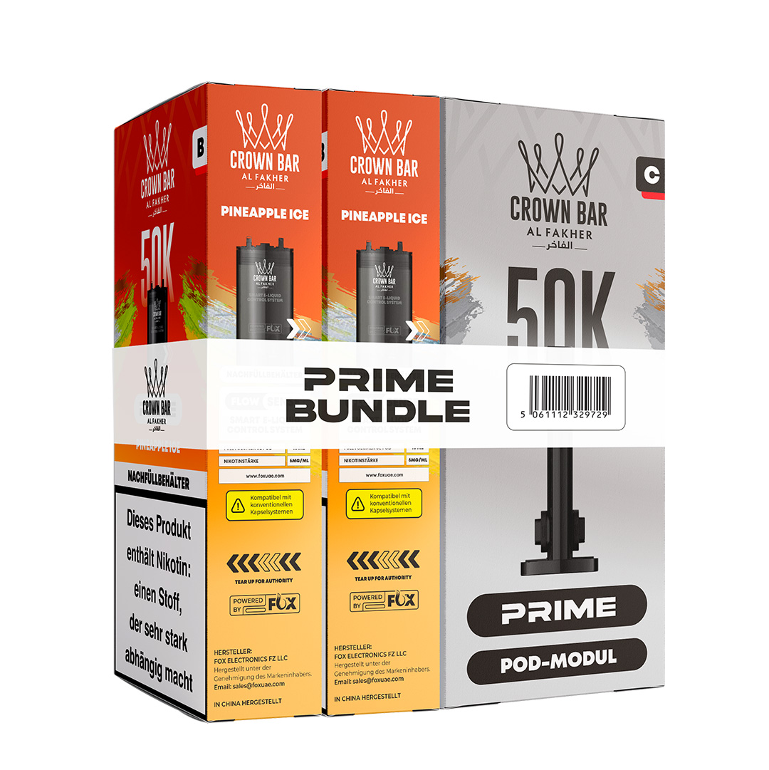 Al Fakher Crown Bar 50k Hypermax Prime Pod Bundle Pineapple Ice